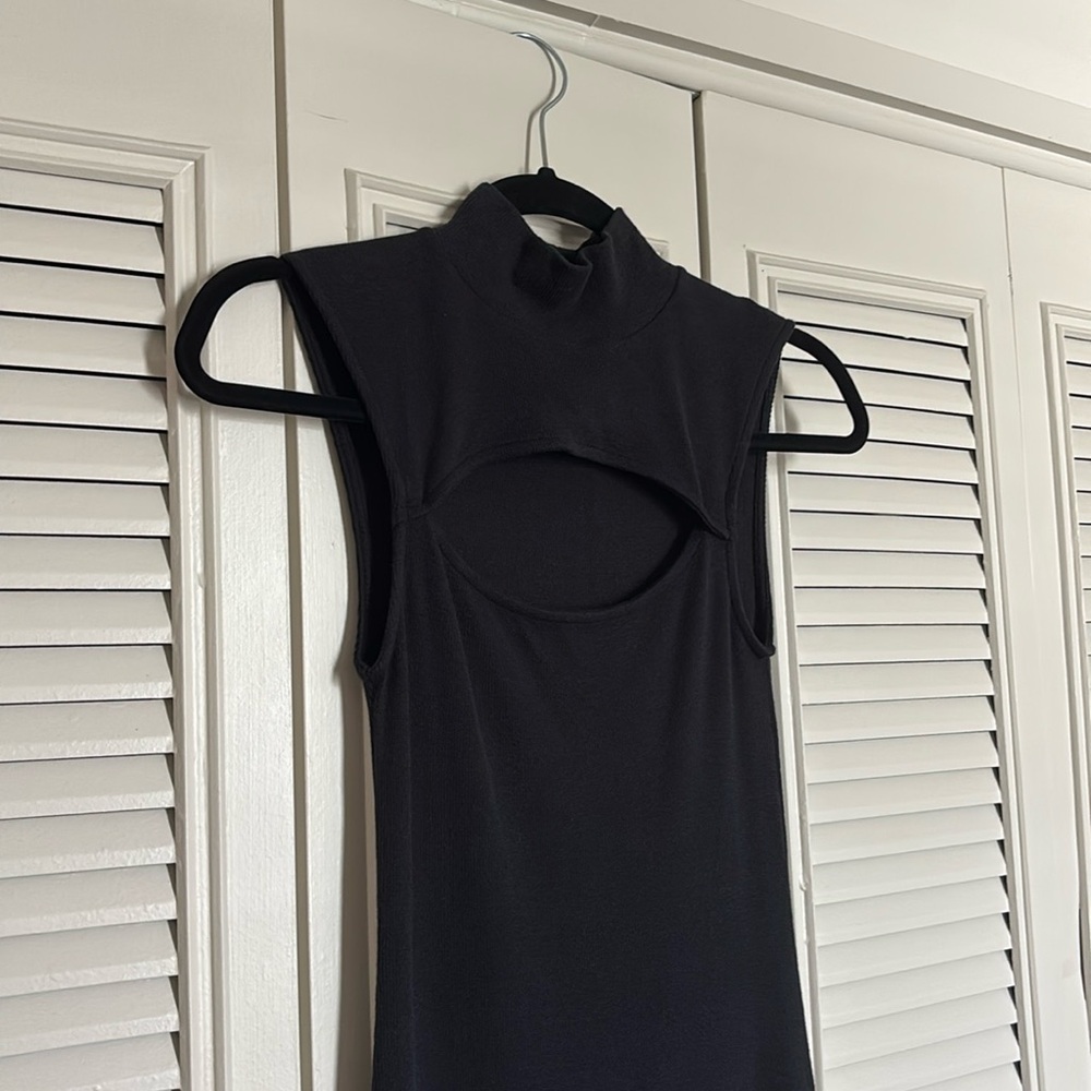 High neck midi AllSaints dress with cute cut out detail and slit :)